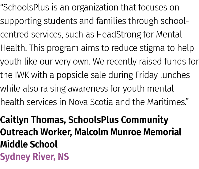 “SchoolsPlus is an organization that focuses on supporting students and families through school centred services, suc...