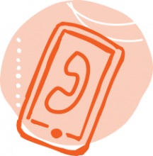 Cartoon icon of a cell phone