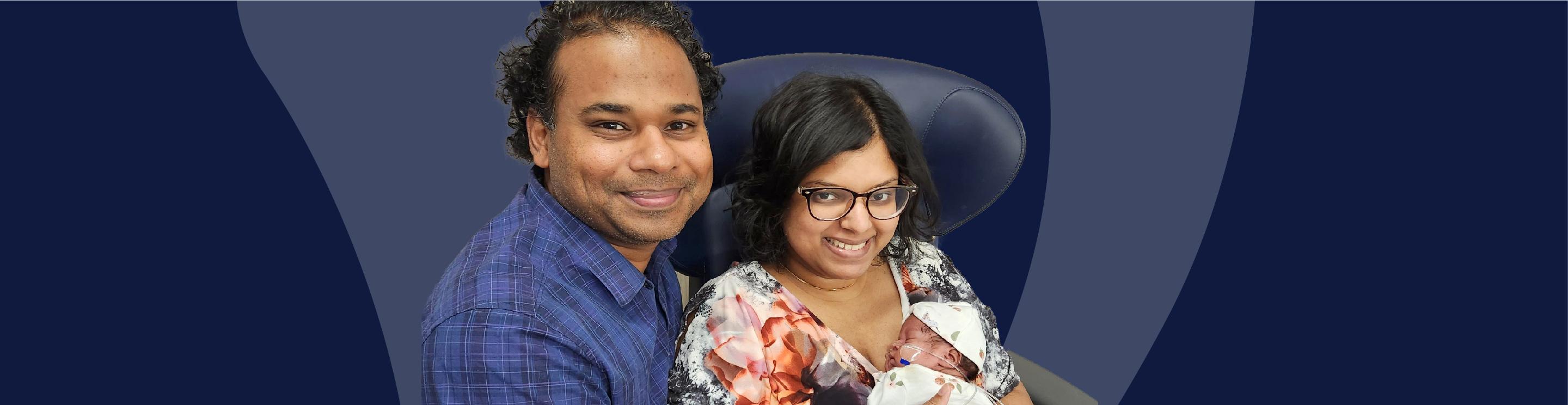 Methuli, IWK patient, with her parents.