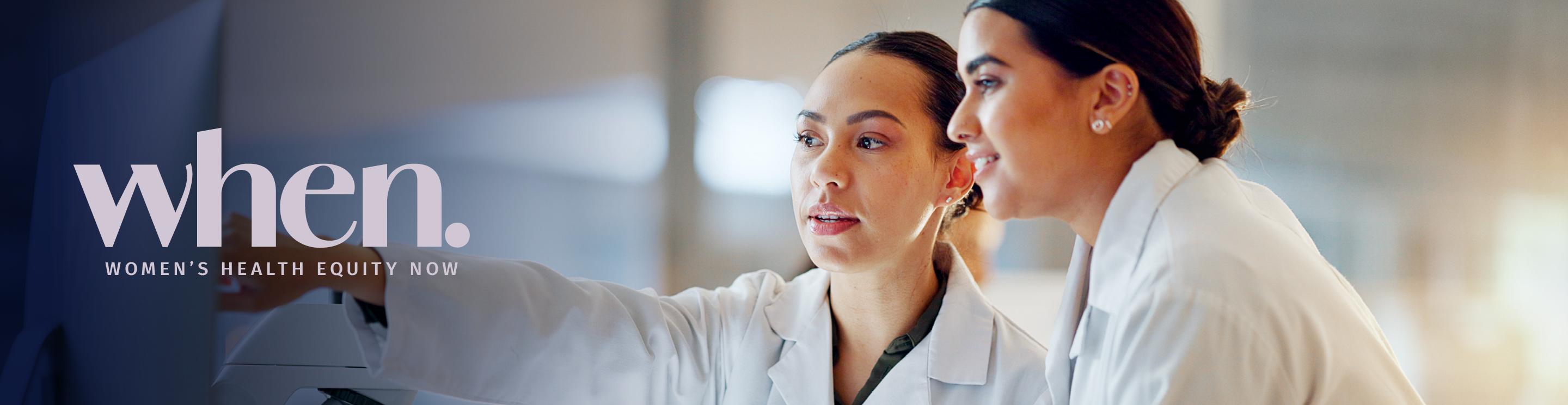 Two women, medical researchers, in discussion