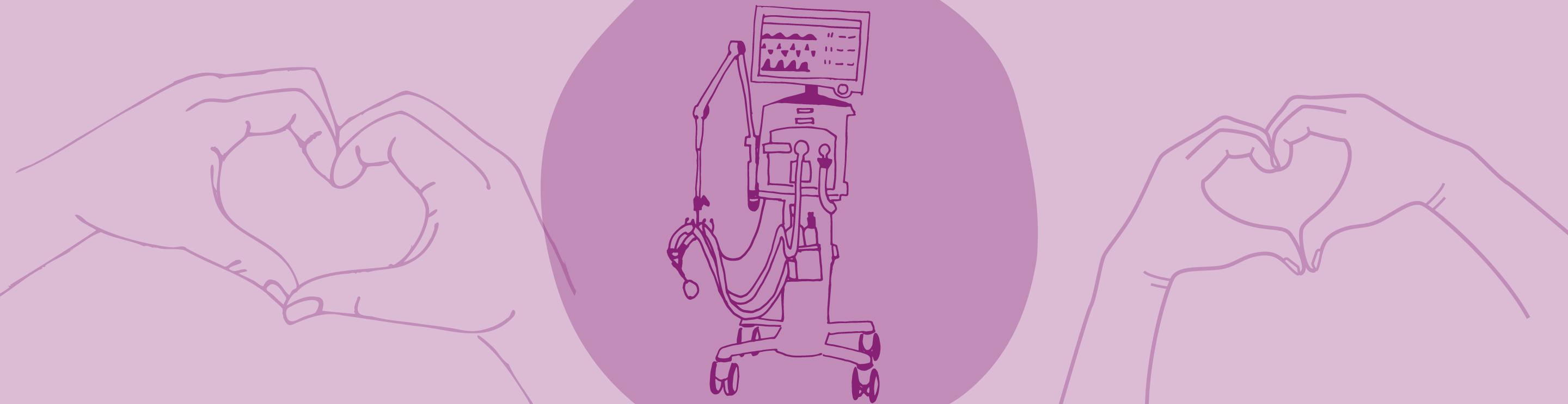 Cartoon drawing of a ventilator