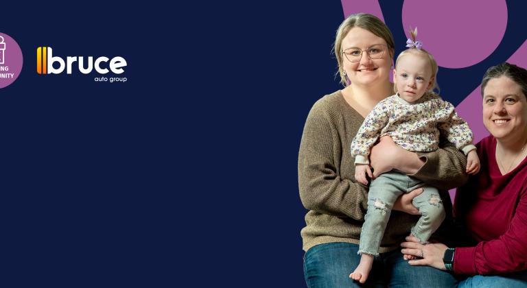 Matilda with her moms, Jayne and Molly