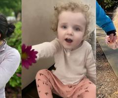 medical journey from infancy to toddlerhood, showing growth, hospital care, and walking outdoors.